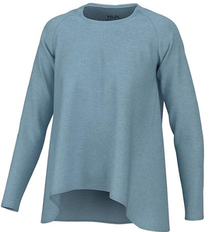Crystal Blue Huk® Flow Crew size: X-Small image 0