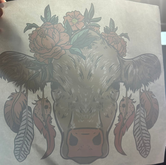 Western Cow with Feathers