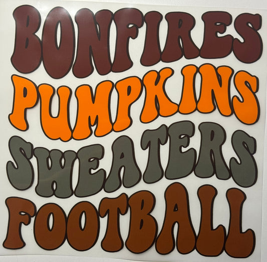 Bonfires Pumpkins Sweaters Football
